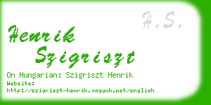 henrik szigriszt business card